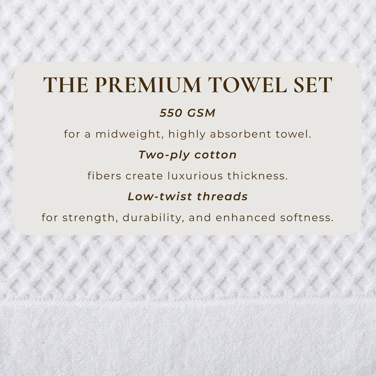 Cotton Diamond Waffle Weave Bath Towel Set - Grayson Collection