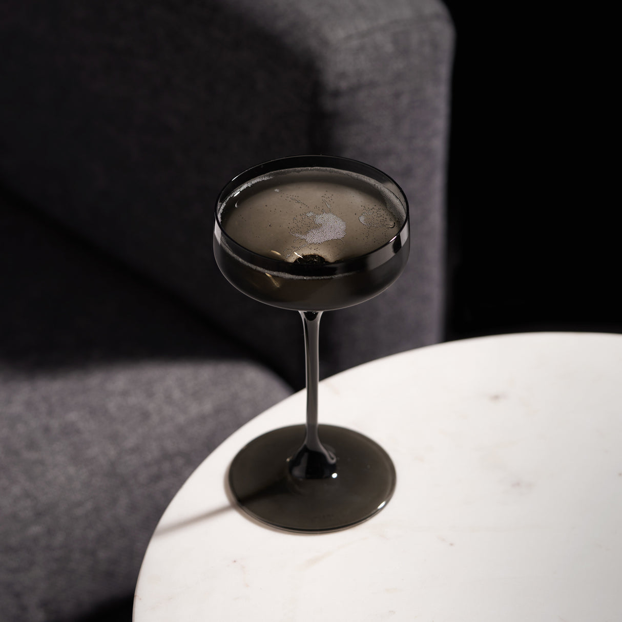 Reserve Nouveau Crystal Coupe Glasses in Smoke Set of 2