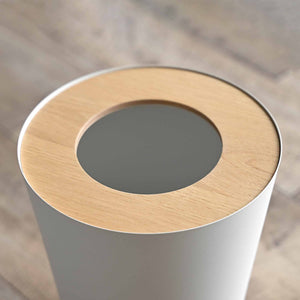 Trash Can - Round - Steel + Wood
