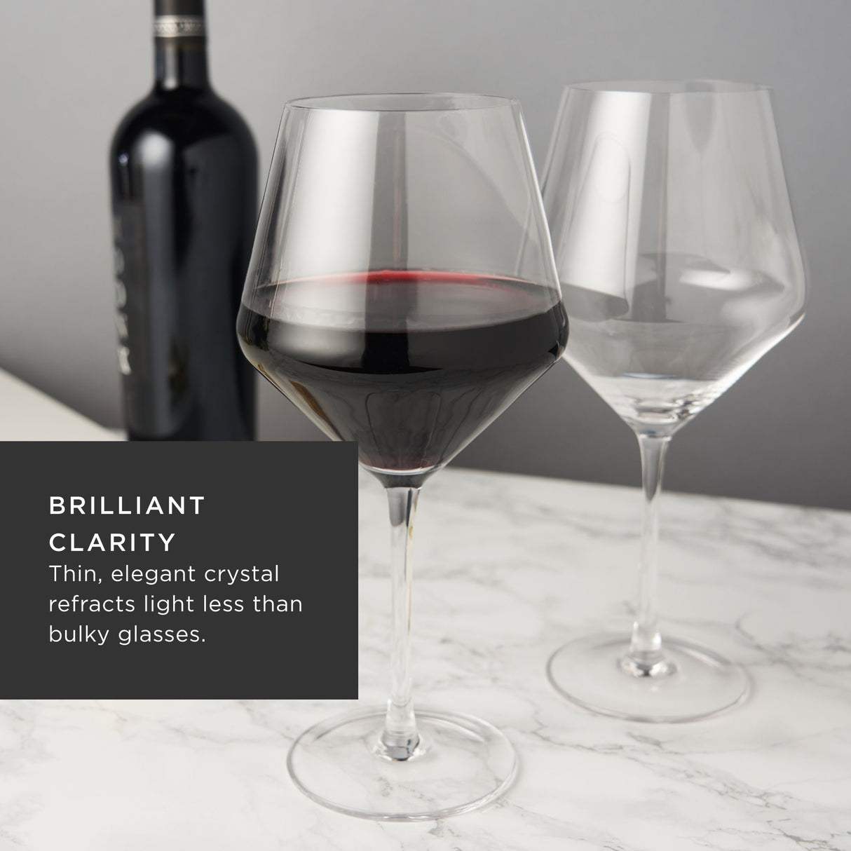 Raye Angled Crystal Burgundy Glasses Set of 2