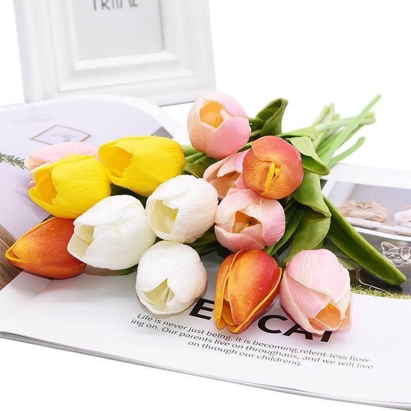 10-Piece Faux Tulips Artificial Flowers | Sage & Sill