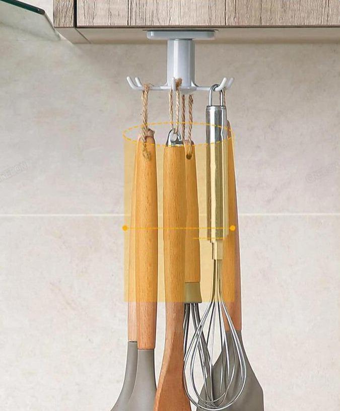 CASTO Wall Mount Kitchen Utensil Holder with S Hooks for Hanging - 17 –  Wallniture