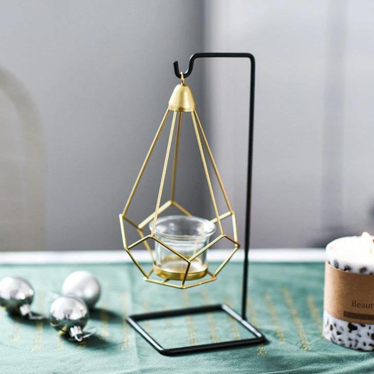 Geometric Iron Hanging Lantern Candle Holder or Vase Single | Sage & Sill