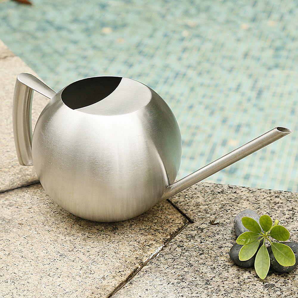Spherical Gooseneck Stainless Steel Watering Can Silver | Sage & Sill
