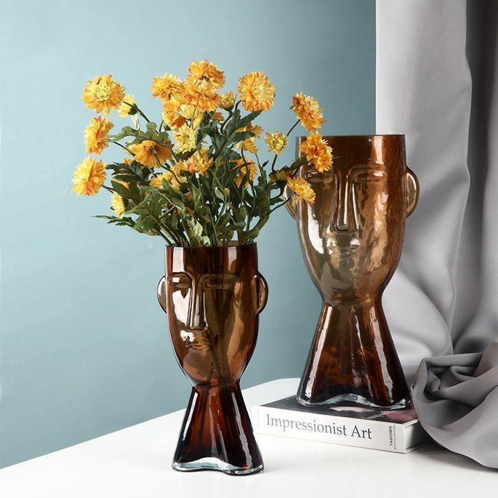 Abstract Face Blown Glass Vase | Sage & Sill