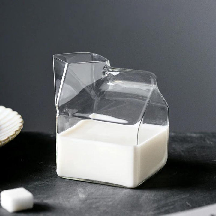 Mini Glass Milk Carton Cup | Sage & Sill