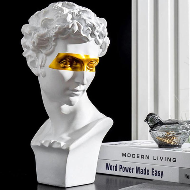 Florentine Gold Accent David Bust Statue White | Sage & Sill