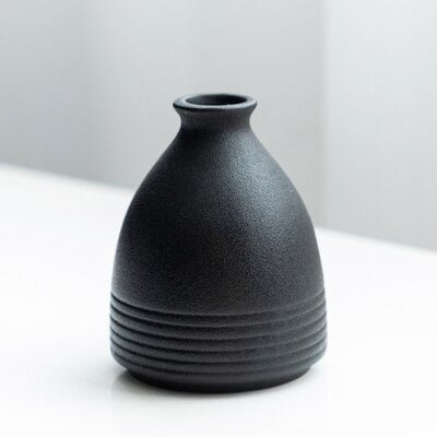 Black as Night Textured Ceramic Vases Penta | Sage & Sill
