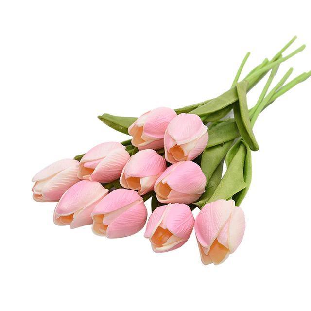 10-Piece Faux Tulips Artificial Flowers Salmon | Sage & Sill