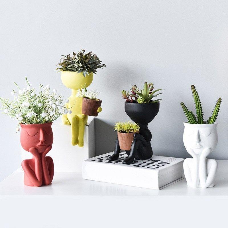 Cupping Face Resting Ceramic Planter | Sage & Sill