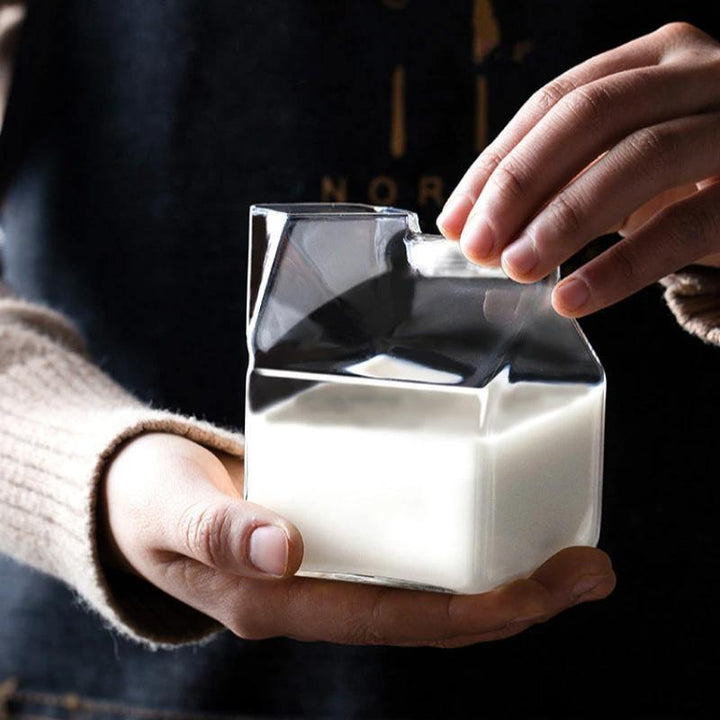 Mini Glass Milk Carton Cup | Sage & Sill