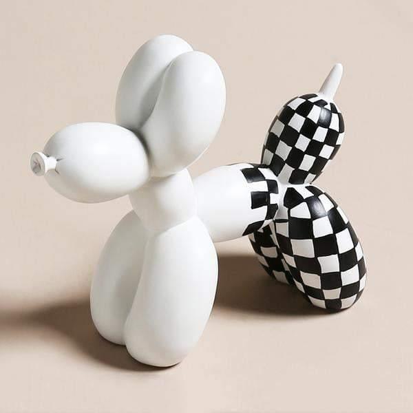 Checkered Balloon Animal Dogs Checkered White | Sage & Sill