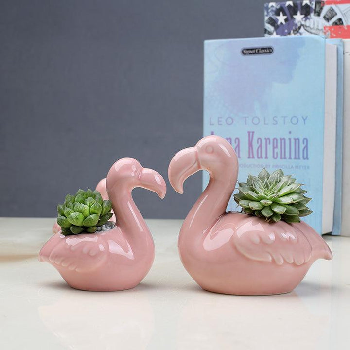 2-Piece Pink Flamingo Succulent Planter Pots | Sage & Sill