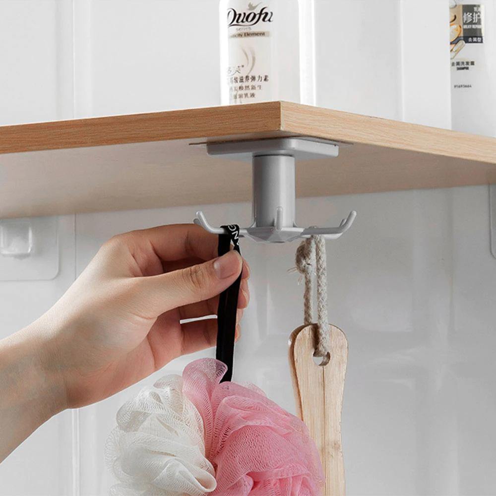 Hooks under online shelf