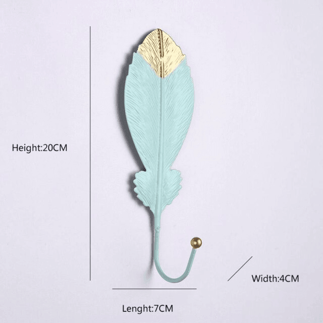 Nature's Leaves Metal Wall Hooks PowderBlue / Willow | Sage & Sill