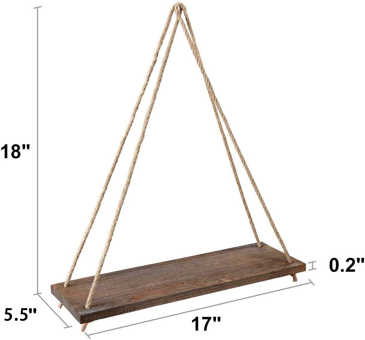 Wooden Rope Swing Shelf - Wall-Mounted Storage – Sage & Sill
