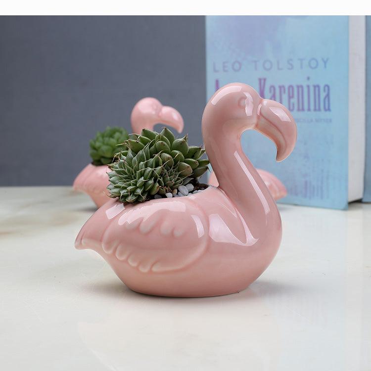 2-Piece Pink Flamingo Succulent Planter Pots | Sage & Sill