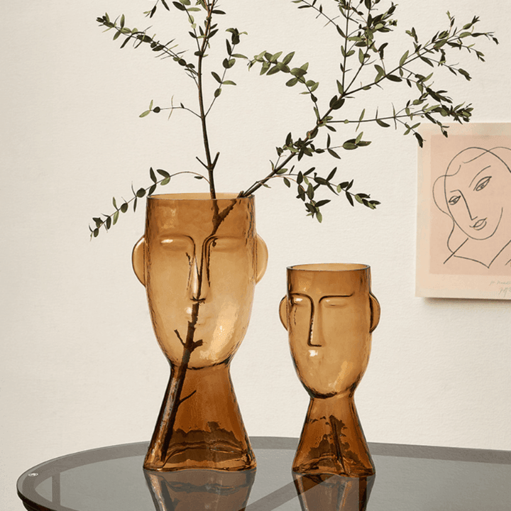 Abstract Face Blown Glass Vase | Sage & Sill