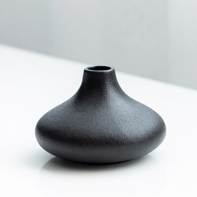 Black as Night Textured Ceramic Vases Hydria | Sage & Sill