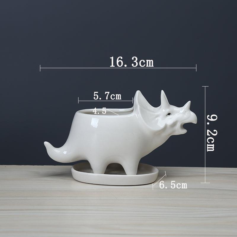 Cute Dinosaur Succulent Planter Pot with Drainage Tray | Sage & Sill