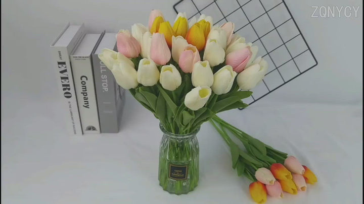 Flores artificiales de tulipanes artificiales de 10 piezas