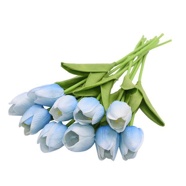 10-Piece Faux Tulips Artificial Flowers PowderBlue | Sage & Sill