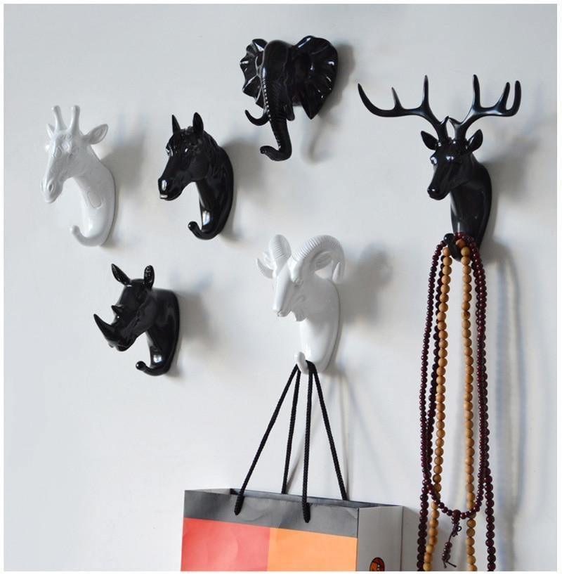 Generic 3D Animal Head Wall Hooks Gold Deer Wall Hook Home Accessories  Resin Coat Hook Pared Hooks for Bathroom : : Home & Kitchen