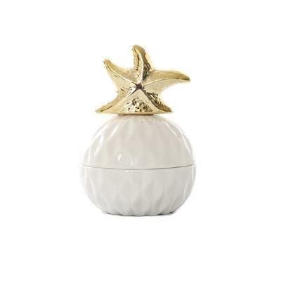 White and Gold Porcelain Jewelry Box Sea Star | Sage & Sill