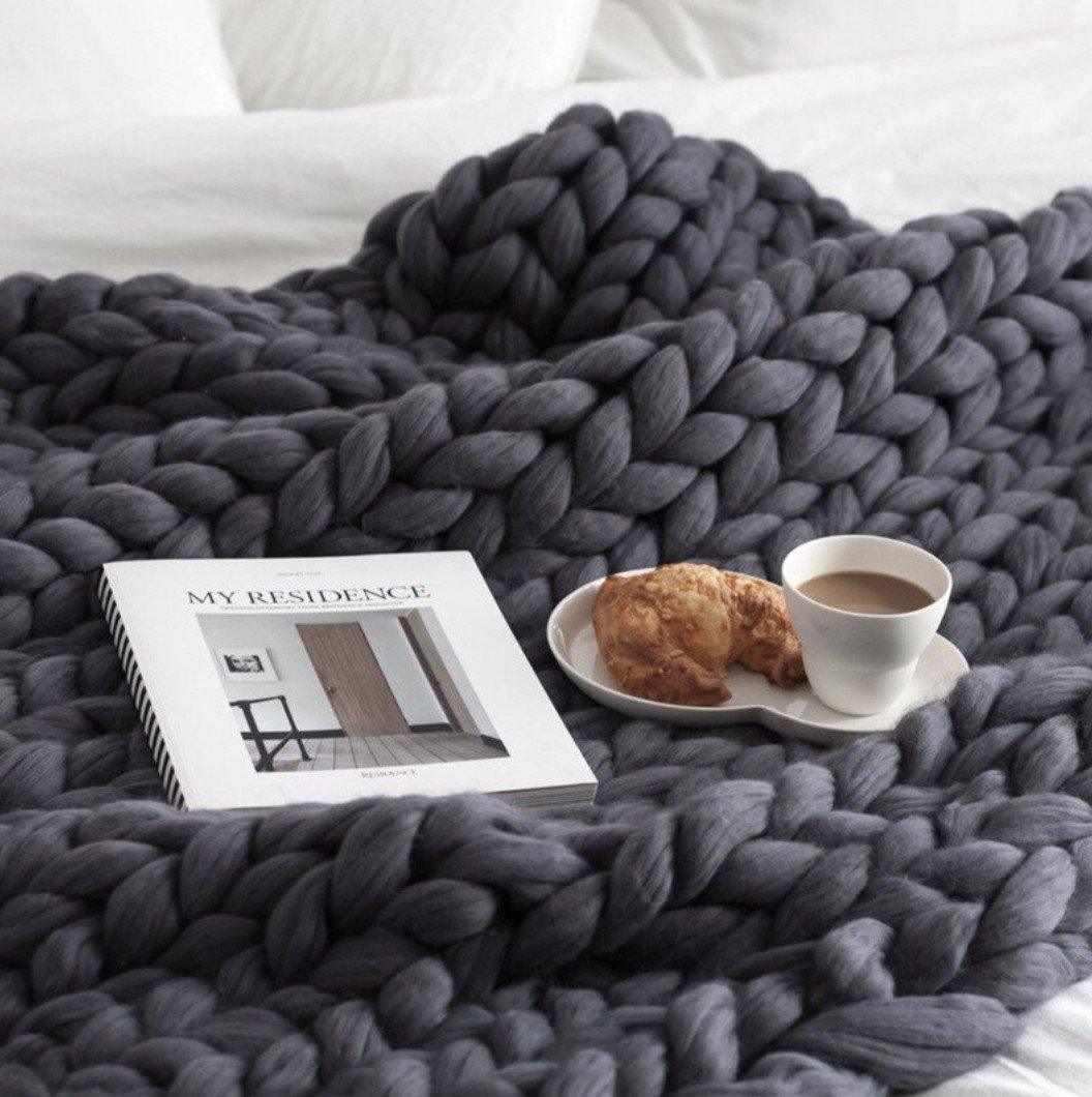 Chunky Knit Blanket (Grey) offers