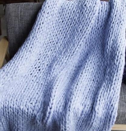 Hygge Chunky Knit Throw Blanket CornflowerBlue / Small | Sage & Sill