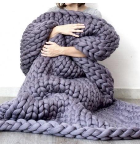 Hygge Chunky Knit Throw Blanket MediumPurple / Small | Sage & Sill