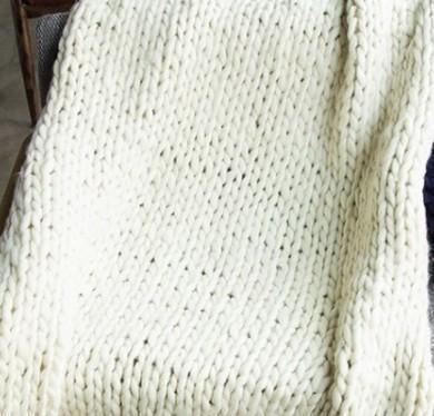 Hygge Chunky Knit Throw Blanket Ivory / Small | Sage & Sill