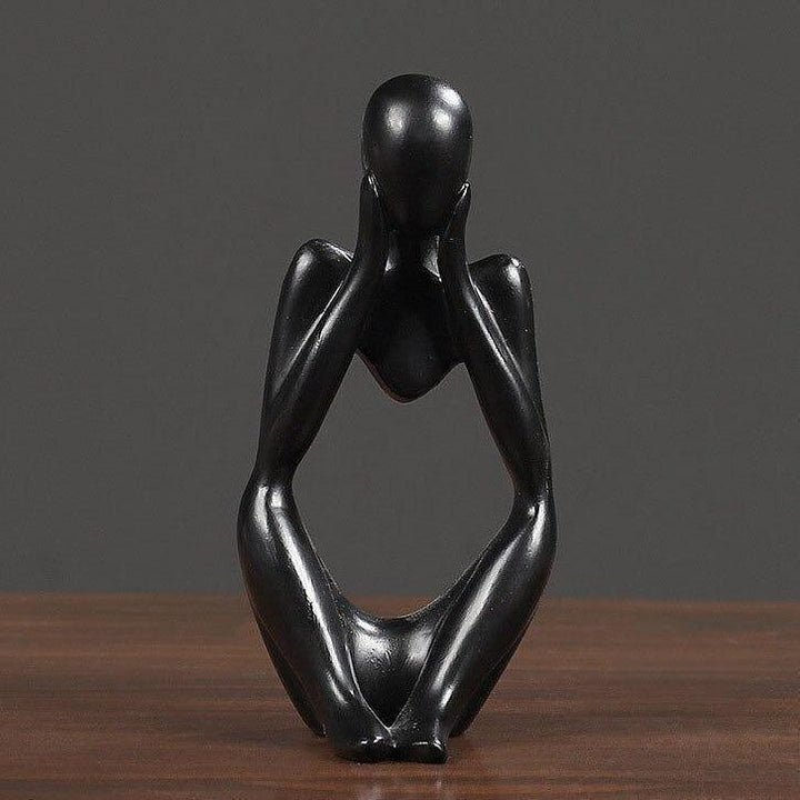 Abstract Thinker Figurine Sculpture Black / Cupping Face | Sage & Sill