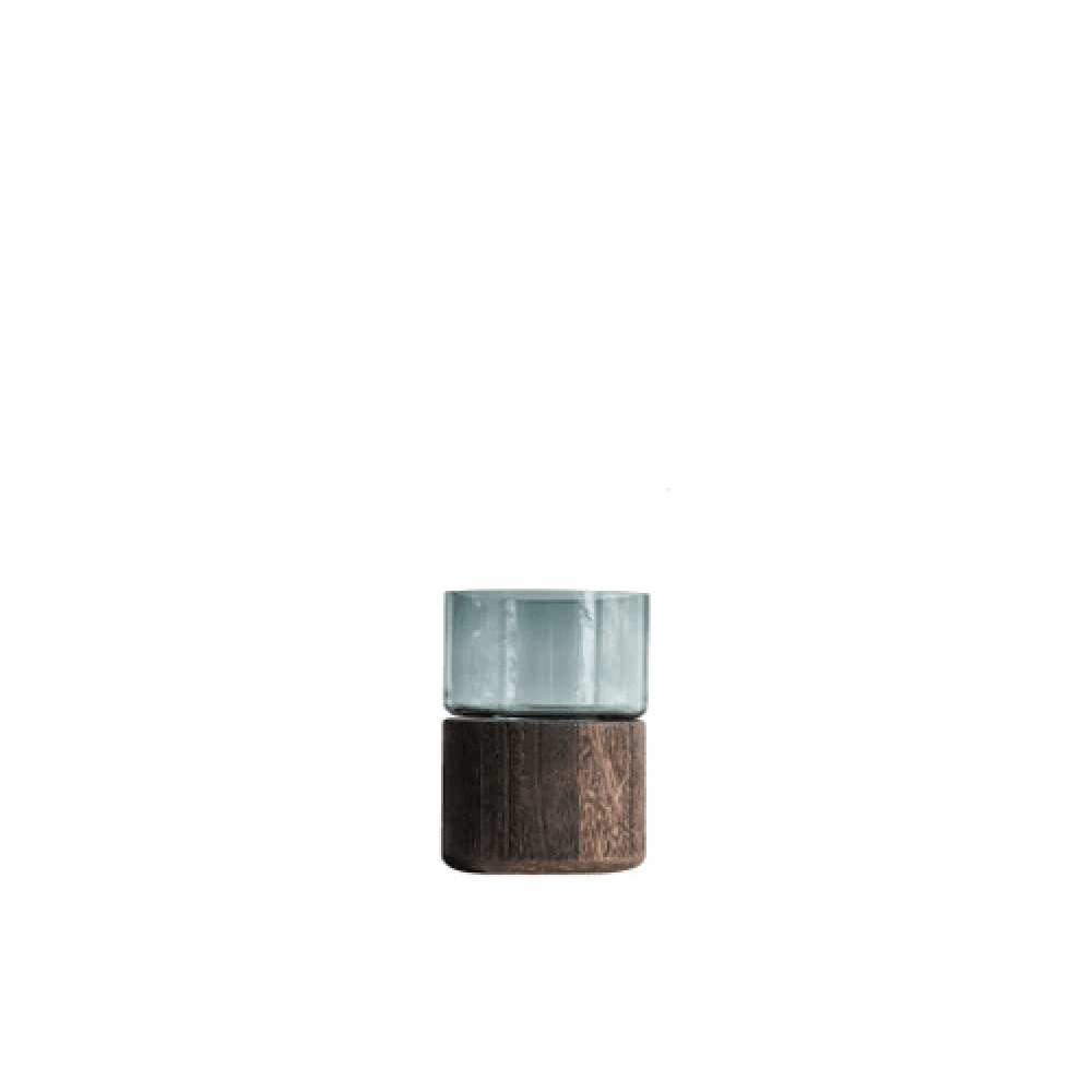 Serenity Wood Base Glass Vases Sienna / XS | Sage & Sill