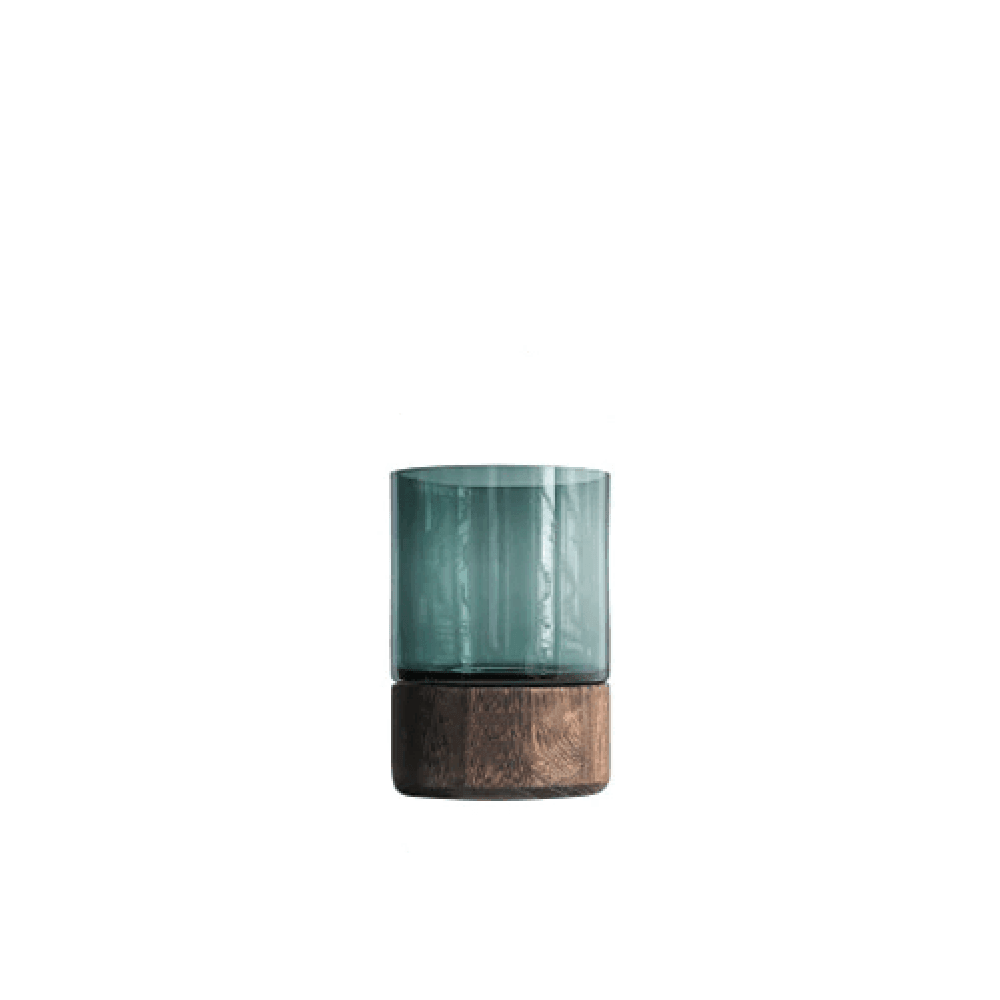 Serenity Wood Base Glass Vases Sienna / S | Sage & Sill