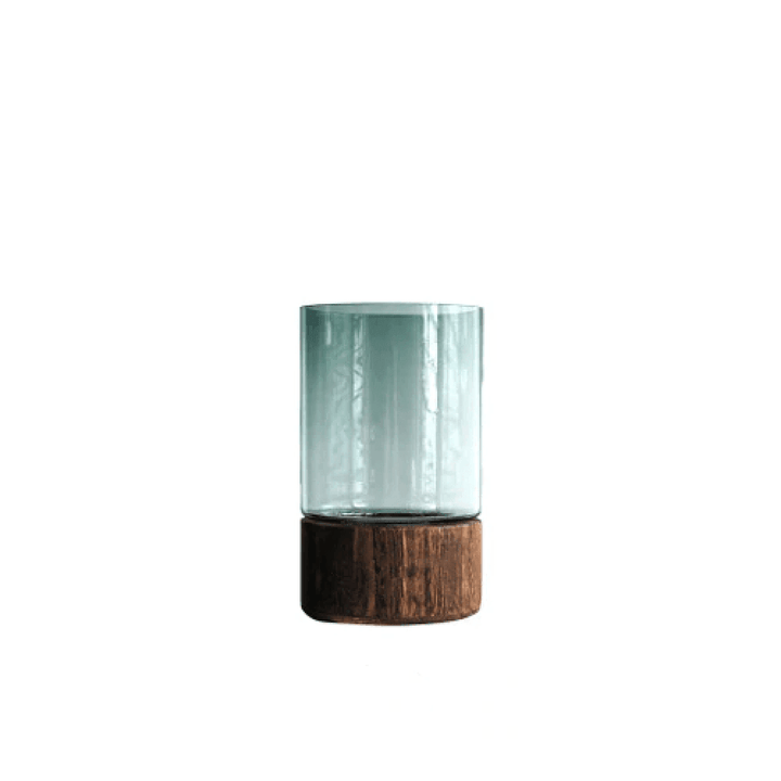 Serenity Wood Base Glass Vases Sienna / M | Sage & Sill