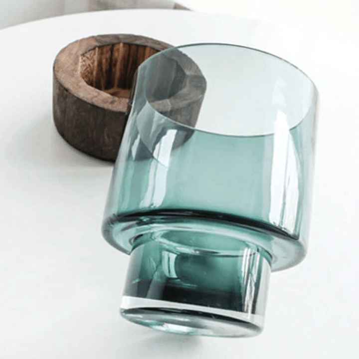 Serenity Wood Base Glass Vases | Sage & Sill