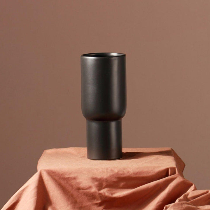 Taupe Monochrome Ceramic Vases Black | Sage & Sill