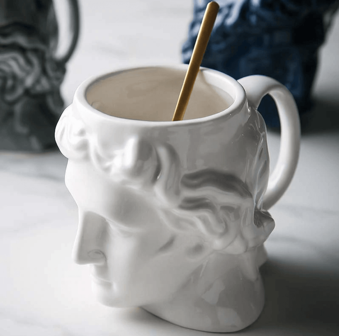 David's Head Ceramic Porcelain Mug White | Sage & Sill