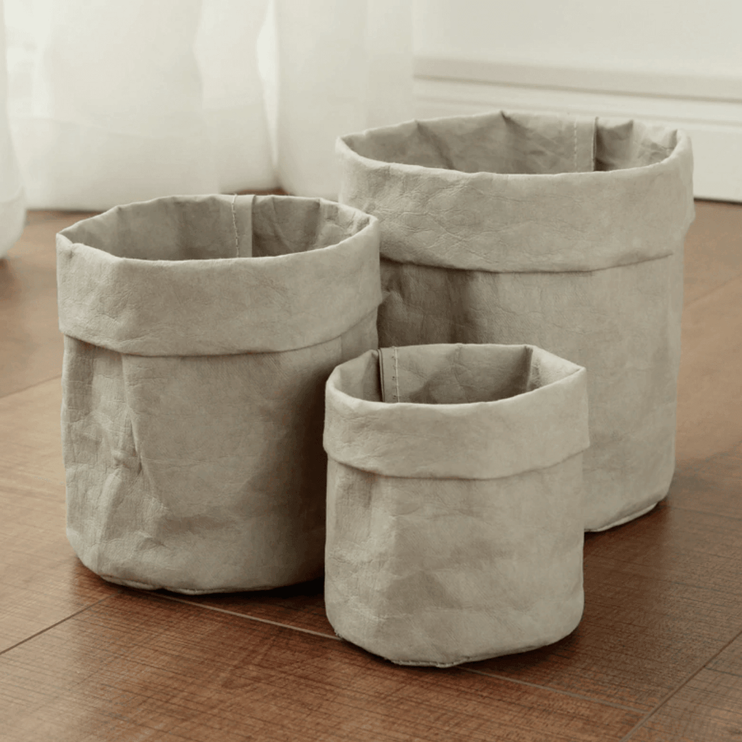 Rustic Cloth Planter Basket Slate / Small | Sage & Sill
