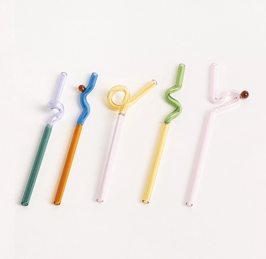 Twist Colorful Glass Straw - Eco-Friendly Reusable Drinking Straws – Sage &  Sill