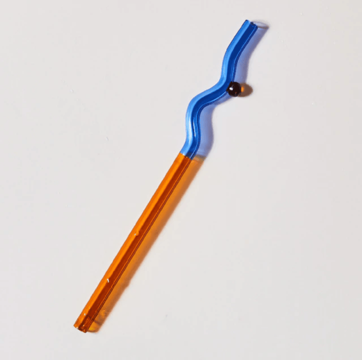 Twist Colorful Glass Straw Orange / DodgerBlue / Wave | Sage & Sill