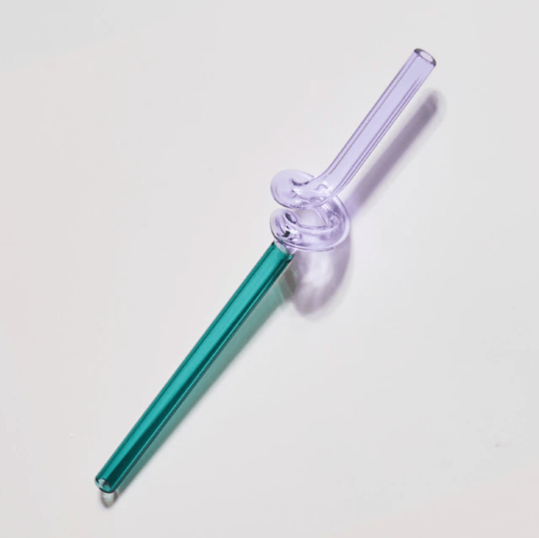 Twist Colorful Glass Straw Teal / MediumPurple / Twist | Sage & Sill