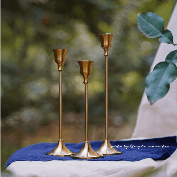 Bronze Metal Taper Candle Stick Holders | Sage & Sill