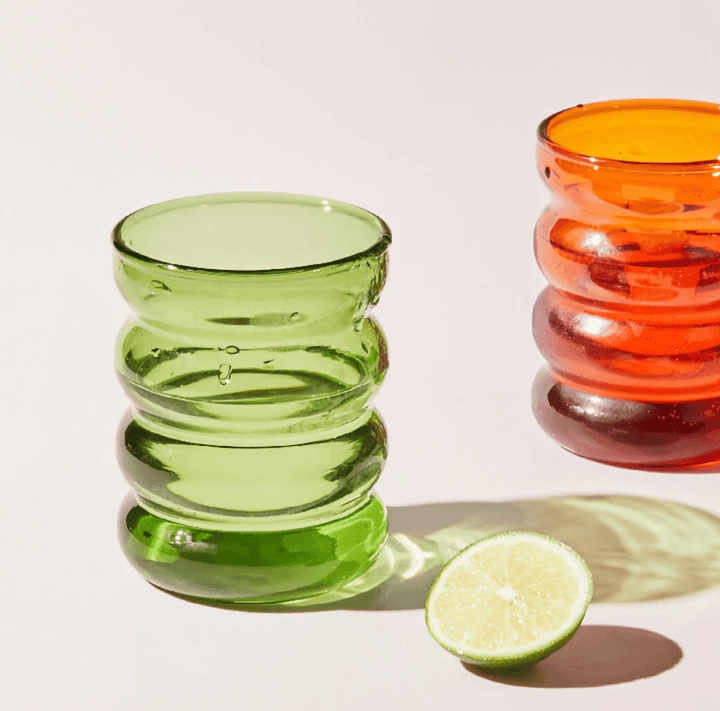 Colorful Bubble Glass Cups OliveDrab | Sage & Sill