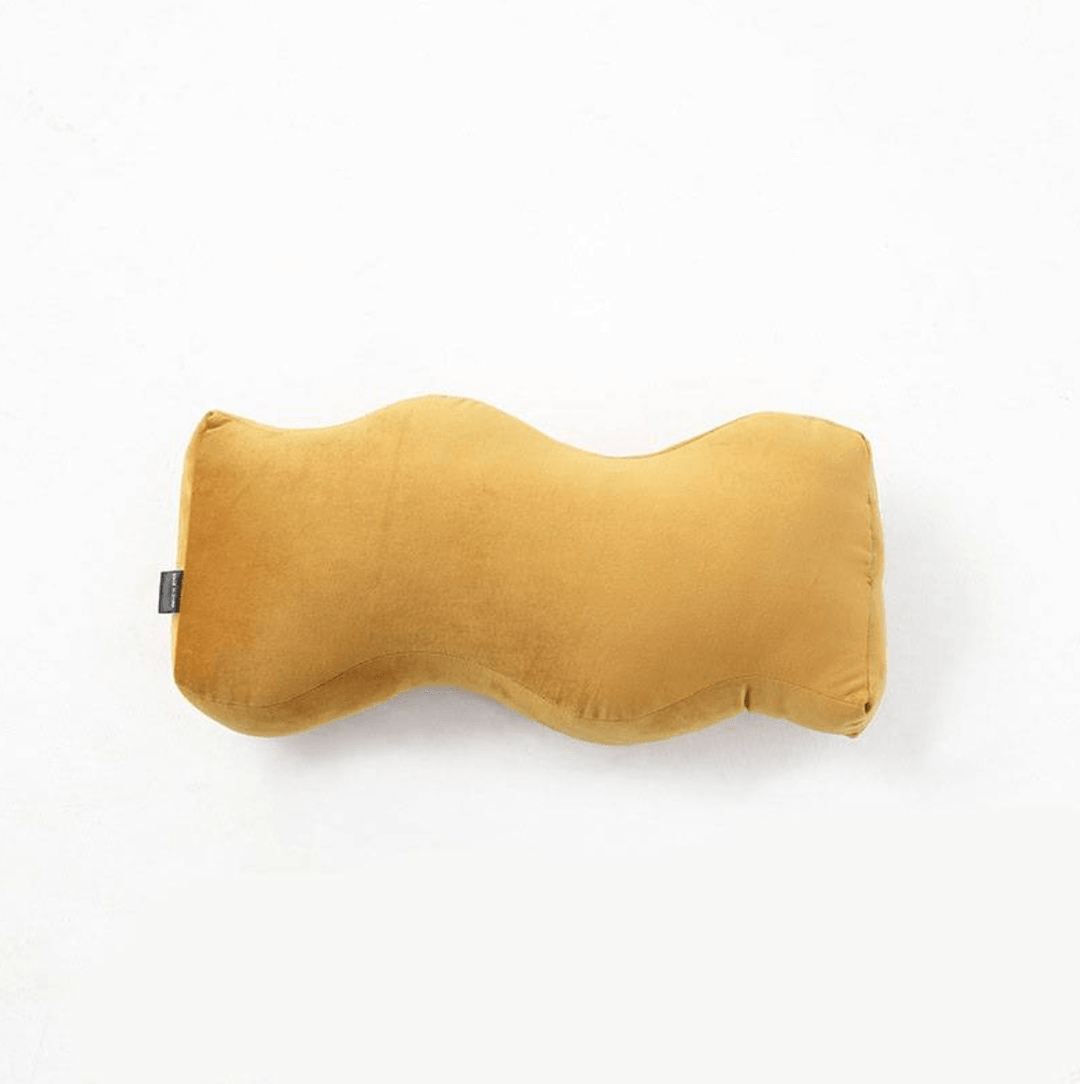 Velvety Retro Shapes Pillow Wave / Goldenrod | Sage & Sill