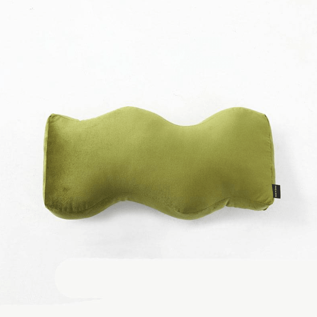 Velvety Retro Shapes Pillow Wave / OliveDrab | Sage & Sill