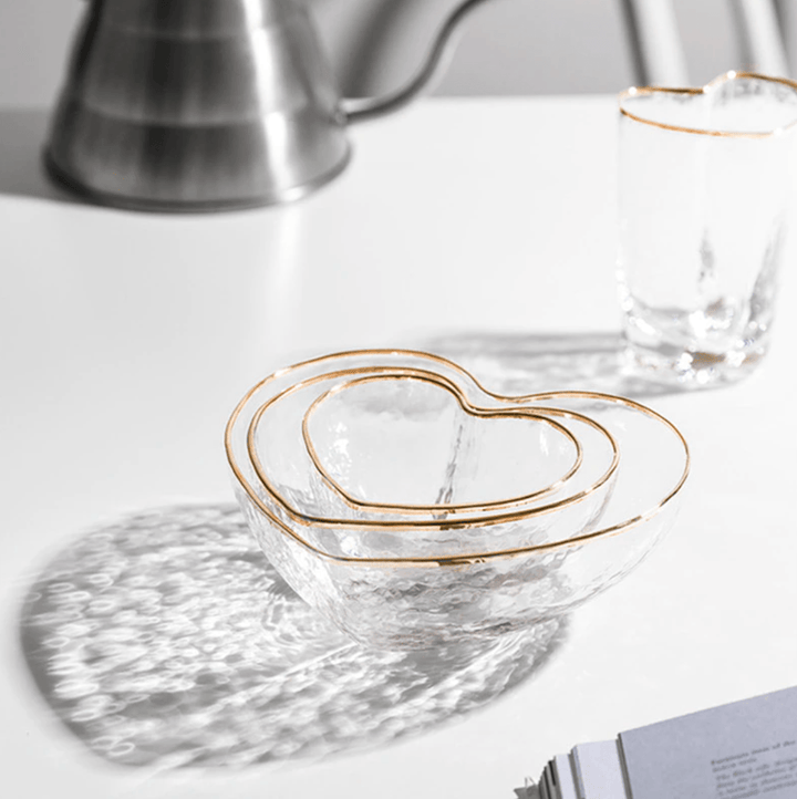 Glass Golden Heart Bowls + Cup | Sage & Sill