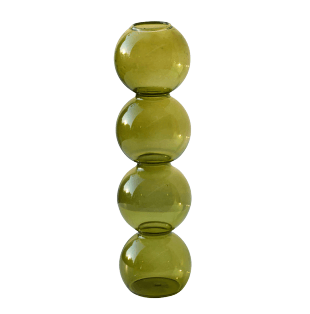 Crystal Glass Bubble Vase OliveDrab / 4 Bubbles | Sage & Sill