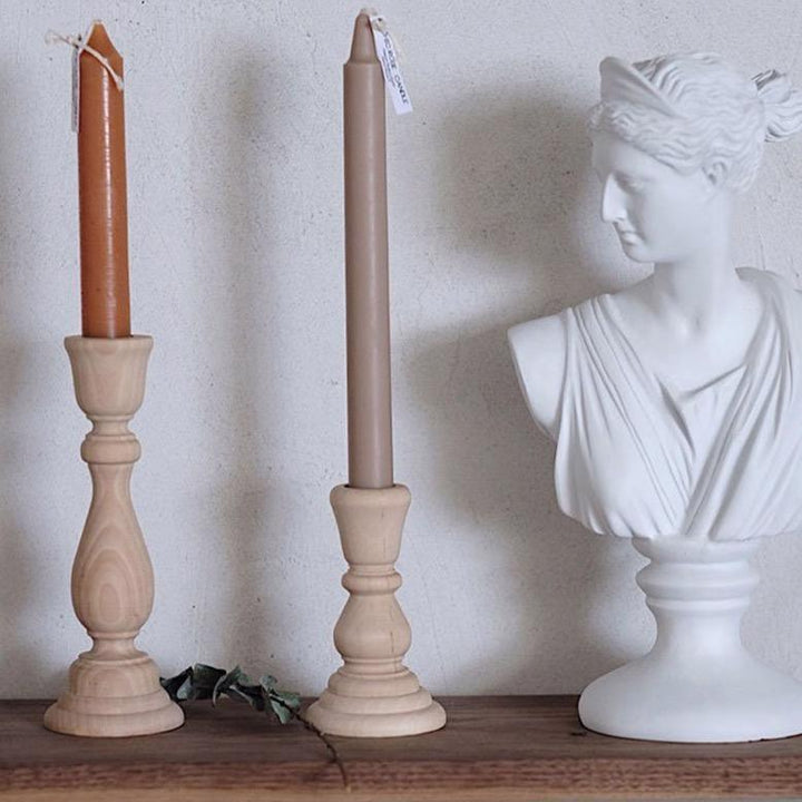 Classic Wooden Taper Candle Holders